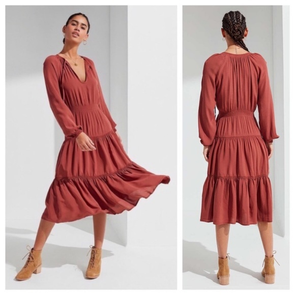 Urban Outfitters Dresses & Skirts - NWT Urban Outfitters Boho Terra Cotta Midi Dress